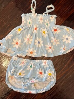 Angel Dear Light Blue Daisy Tank & Bloomers Set